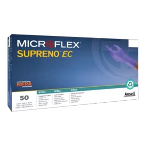 Exam Glove Supreno EC 2X-Large NonSterile Nitrile Extended Cuff Length Textured Fingertips Blue Chemo Tested / Fentanyl Tested