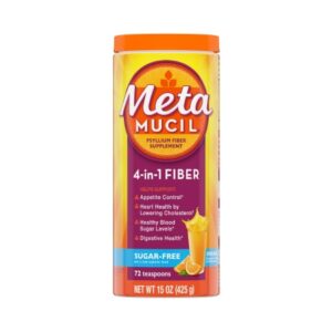 Fiber Supplement Metamucil Orange Flavor Powder 15 oz. 3.4 Gram Strength Psyllium Husk