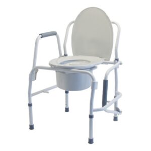 3-in-1 Commode Chair Lumex Silver Collection Drop Arms Steel Frame Removable Backrest 14 Inch Seat Width 300 lbs. Weight Capacity