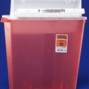 Sharps Container SharpStar In-Room Translucent Red Base 18-1/2 H X 16-1/2 W X 6 D Inch Horizontal Entry 4 Gallon