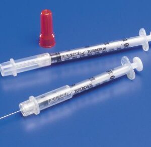 Safety Insulin Syringe with Needle Monoject 0.5 mL 5/16 Inch 30 Gauge Sliding Safety Needle Regular Wall