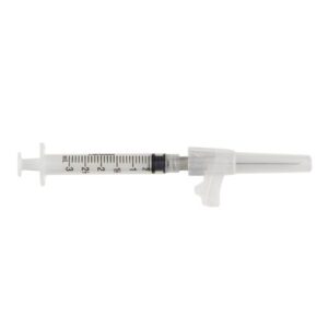 Safety Hypodermic Syringe with Needle Magellan 3 mL 1-1/2 Inch 22 Gauge Sliding Safety Needle Regular Wall
