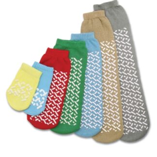 Slipper Socks Medline Unisex Adult Medium Single Tread Single Patient Use Green