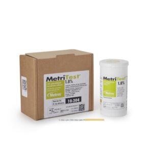 Glutaraldehyde Concentration Indicator MetriTest 1.8% Pad 60 Test Strips Bottle Single Use