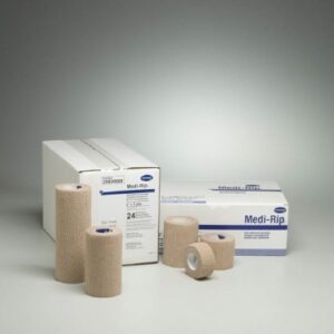 Cohesive Bandage Medi-Rip 1 Inch X 5 Yard Self-Adherent Closure Tan NonSterile Standard Compression
