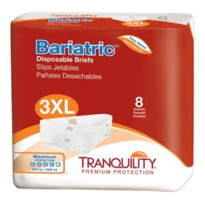 Unisex Adult Incontinence Brief Tranquility Bariatric 3X-Large Disposable Heavy Absorbency