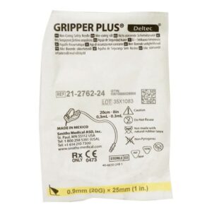 Huber Infusion Set Gripper Plus 20 Gauge 1 Inch 8 Inch Tubing Without Port
