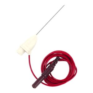 EMG Needle Electrode with Leadwire Teca MyoJect 30 Gauge X 1 Inch Length X 30 Inch Lead Length Stainless Steel Sterile Sharp Needle Tip Disposable