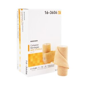 Cohesive Bandage McKesson 6 Inch X 5 Yard Self-adherent Closure Tan NonSterile Standard Compression