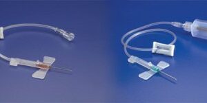 Saf-T Wing Blood Collection Set 21 Gauge 3/4 Inch Needle Length Safety Needle 12 Inch Tubing Sterile