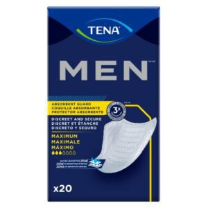 Bladder Control Pad TENA Men Maximum  8 Inch Length Heavy Absorbency Dry-Fast Core One Size Fits Most