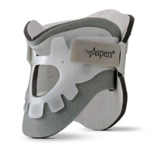Rigid Cervical Collar Aspen Preformed Adult Short Two-Piece / Trachea Opening 13 to 21 Inch Neck Circumference