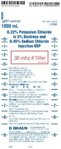Potassium Chloride / Dextrose 5% / Sodium Chloride 0.45% 30 mEq / 1,000 mL IV Solution 1,000 mL