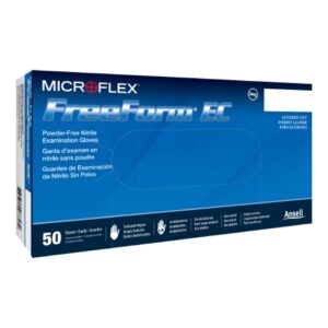 Exam Glove FreeForm EC Large NonSterile Nitrile Extended Cuff Length Textured Fingertips Blue Not Rated