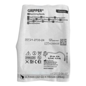 Huber Infusion Set Gripper 22 Gauge 3/4 Inch 8 Inch Tubing Without Port