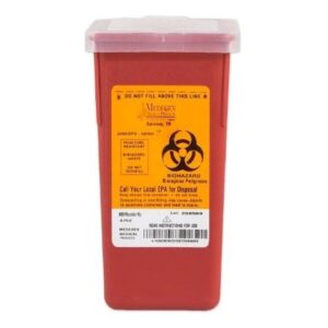 Sharps Container Sharps Red Base 7 H X 3-1/2 W X 3-1/2 D Inch Vertical Entry 0.25 Gallon