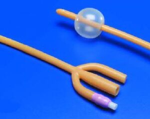 Foley Catheter Dover 3-Way Standard Tip 30 cc Balloon 20 Fr. Silicone Elastomer Coated Latex
