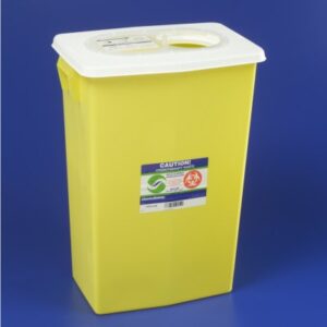 Chemotherapy Waste Container SharpSafety Yellow Base 26 H X 12-3/4 D X 18-1/4 W Inch Vertical Entry 18 Gallon