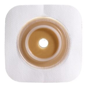 Ostomy Barrier Sur-Fit Natura Precut, Standard Wear Stomahesive Adhesive 45 mm Flange Sur-Fit Natura System Hydrocolloid 1/2 Inch Opening 4 X 4 Inch
