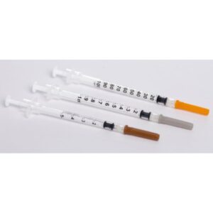 Safety Tuberculin Syringe with Needle Sol-Care 1 mL 5/8 Inch 25 Gauge Retractable Safety Needle Regular Wall