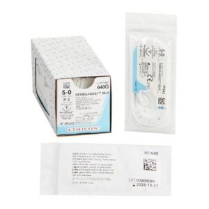 Nonabsorbable Suture with Needle Perma-Hand Silk P-3 3/8 Circle Precision Reverse Cutting Needle Size 5-0 Braided