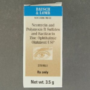 Neomycin Sulfate / Polymyxin B Sulfate / Bacitracin Zinc 3.5 mg – 10,000 Units – 400 Units Ophthalmic Ointment 3.5 Gram