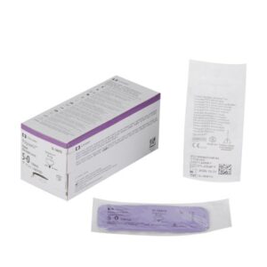 Absorbable Suture with Needle Polysorb Polyester P-13 3/8 Circle Precision Reverse Cutting Needle Size 5-0 Braided