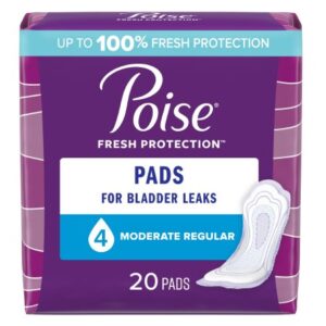 Bladder Control Pad Poise Fresh Protection 10.9 Inch Length Moderate Absorbency Sodium Polyacrylate Core One Size Fits Most