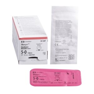 Absorbable Suture with Needle Biosyn Polyester P-13 3/8 Circle Precision Reverse Cutting Needle Size 5-0 Monofilament