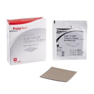 Silver Foam Dressing PolyMem Silver 4-1/4 X 4-1/4 Inch Square Sterile