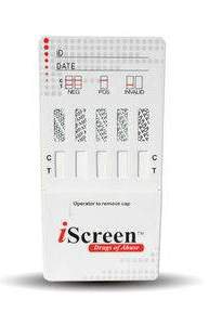 Drugs of Abuse Test Kit iScreen AMP, COC, OPI, PCP, THC 25 Tests CLIA Non-Waived