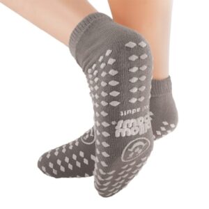 Slipper Socks Pillow Paws 360 degree Imprint Unisex Adult 2X-Large All Around Tread Single Patient Use Gray
