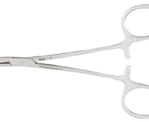 Mosquito Forceps Miltex Halsted 5 Inch Length OR / Surgical Grade German Stainless Steel NonSterile Locking Finger Ring Handle Curved Serrated Tips with 1 X 2 Teeth
