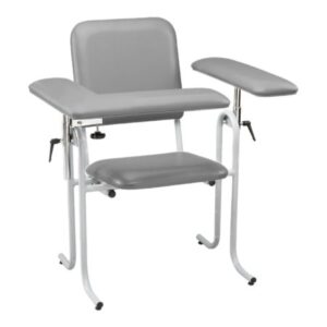 Blood Drawing Chair McKesson 1 Straight Arm / 1 Flip Up Arm Gray