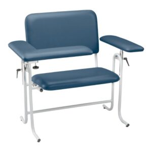 Blood Drawing Chair McKesson 1 Straight Arm / 1 Flip Up Arm Blue