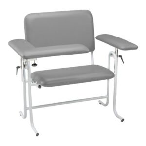 Blood Drawing Chair McKesson 1 Straight Arm / 1 Flip Up Arm Gray
