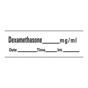 Drug Label Barkley Anesthesia Label Tape Dexamethason_mg/mL Date_Time_Int White 1/2 X 1-1/2 Inch