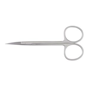 Iris Scissors McKesson Argent 4-1/2 Inch Length OR / Surgical Grade Stainless Steel Finger Ring Handle Curved Sharp Tip / Sharp Tip
