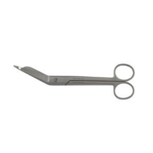 Bandage Scissors McKesson Argent Lister 7-1/4 Inch Length Surgical Grade Stainless Steel NonSterile Finger Ring Handle Angled Blunt Tip / Blunt Tip