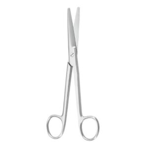 Dissecting Scissors McKesson Argent Mayo 5-1/2 Inch Length OR / Surgical Grade German Stainless Steel NonSterile Finger Ring Handle Straight, Beveled Blunt Tip / Blunt Tip