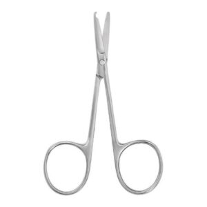 Stitch Scissors McKesson Argent Littauer Jr 4-1/2 Inch Length OR / Surgical Grade Stainless Steel NonSterile Finger Ring Handle Straight Blunt Tip / Blunt Tip
