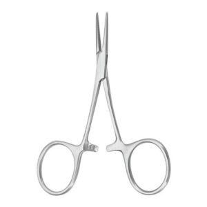 Mosquito Forceps McKesson Argent Hartmann 3-1/2 Inch Length OR / Surgical Grade German Stainless Steel NonSterile Locking Finger Ring Handle Straight Serrated Tips