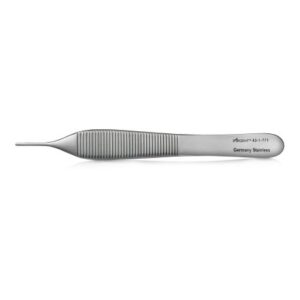 Dressing Forceps McKesson Argent Adson 4-3/4 Inch Length OR / Surgical Grade German Stainless Steel NonSterile NonLocking Thumb Handle Straight Serrated Tips