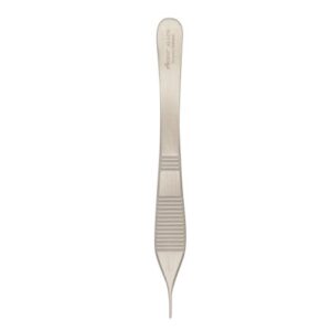 Tissue Forceps McKesson Argent Adson 4-3/4 Inch Length OR / Surgical Grade German Stainless Steel NonSterile NonLocking Thumb Handle Straight Delicate, 1 X 2 Teeth