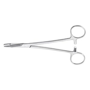 Needle Holder McKesson Argent Olsen-Hegar 6-1/2 Inch Length Serrated Jaws Finger Ring Handle