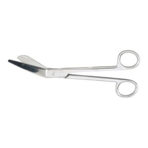 Plaster Shears McKesson Esmarch 8 Inch Length Office Grade Stainless Steel NonSterile Finger Ring Handle Angled Blunt Tip / Blunt Tip