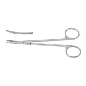 Dissecting Scissors McKesson 5-1/2 Inch Length Floor / Office Grade Pakistani Stainless Steel NonSterile Finger Ring Handle Straight, Beveled Blunt Tip / Blunt Tip