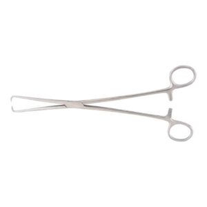 Tenaculum Forceps McKesson Schroeder-Braun 9-3/4 Inch Length Floor / Office Grade Pakistani Stainless Steel NonSterile Locking Finger Ring Handle Straight 1 X 1 Prongs