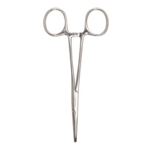 Hemostatic Forceps McKesson Kelly 5-1/2 Inch Length Floor / Office Grade Pakistani Stainless Steel NonSterile Locking Finger Ring Handle Straight Serrated Tips