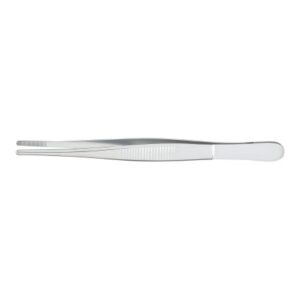 Dressing Forceps McKesson 5 Inch Length Floor / Office Grade Pakistani Stainless Steel NonSterile NonLocking Thumb Handle Straight Serrated Tips